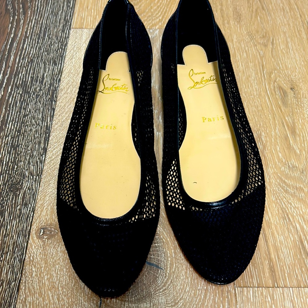 Christian louboutin mesh flats
